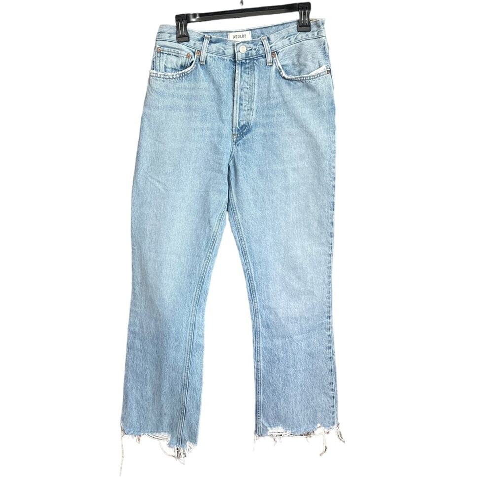 Agolde The Mid Rise Relaxed Bootcut Frayed Hem Size 28 - Picture 3 of 14